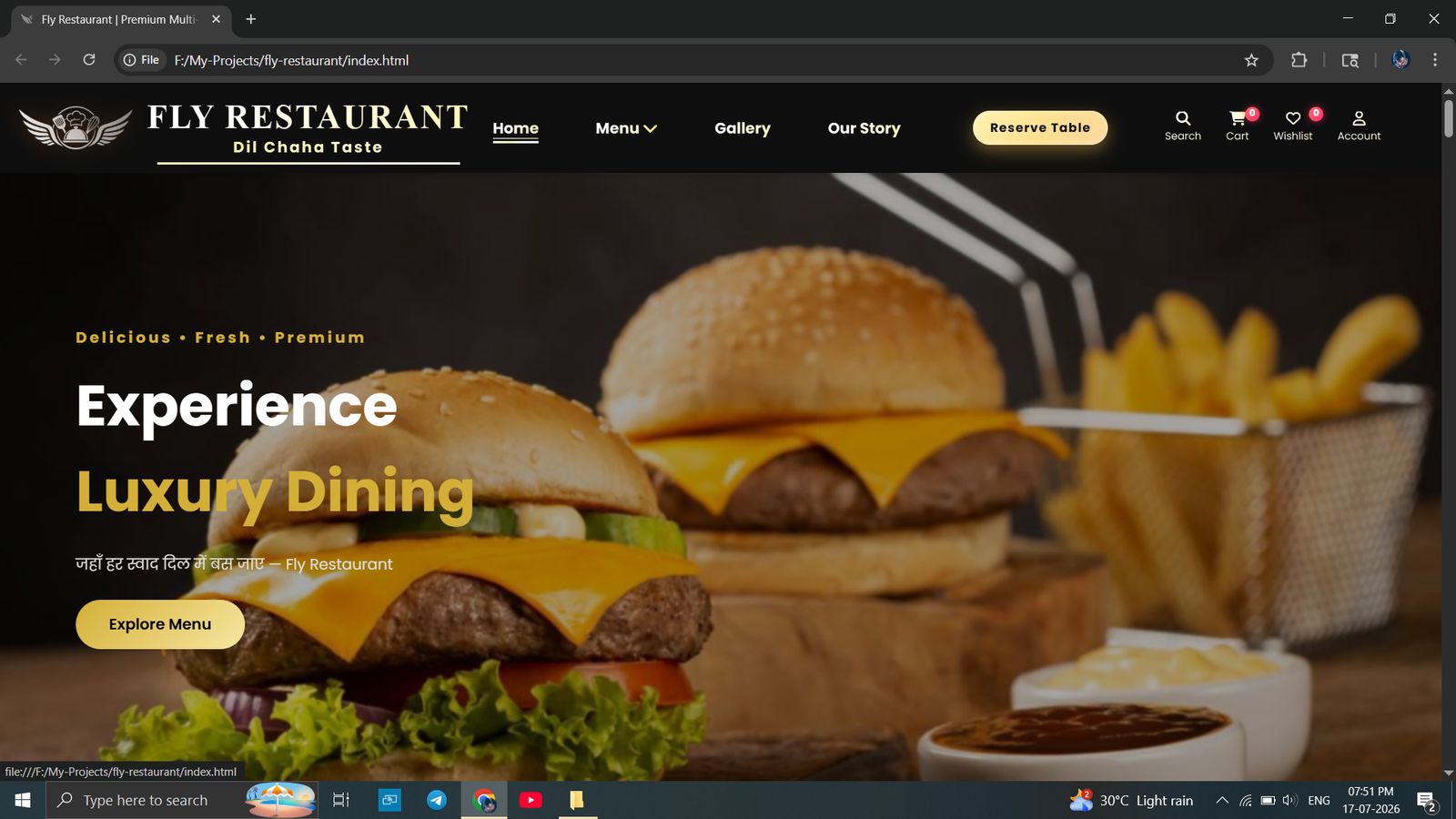 Fly Restaurant - Home Page