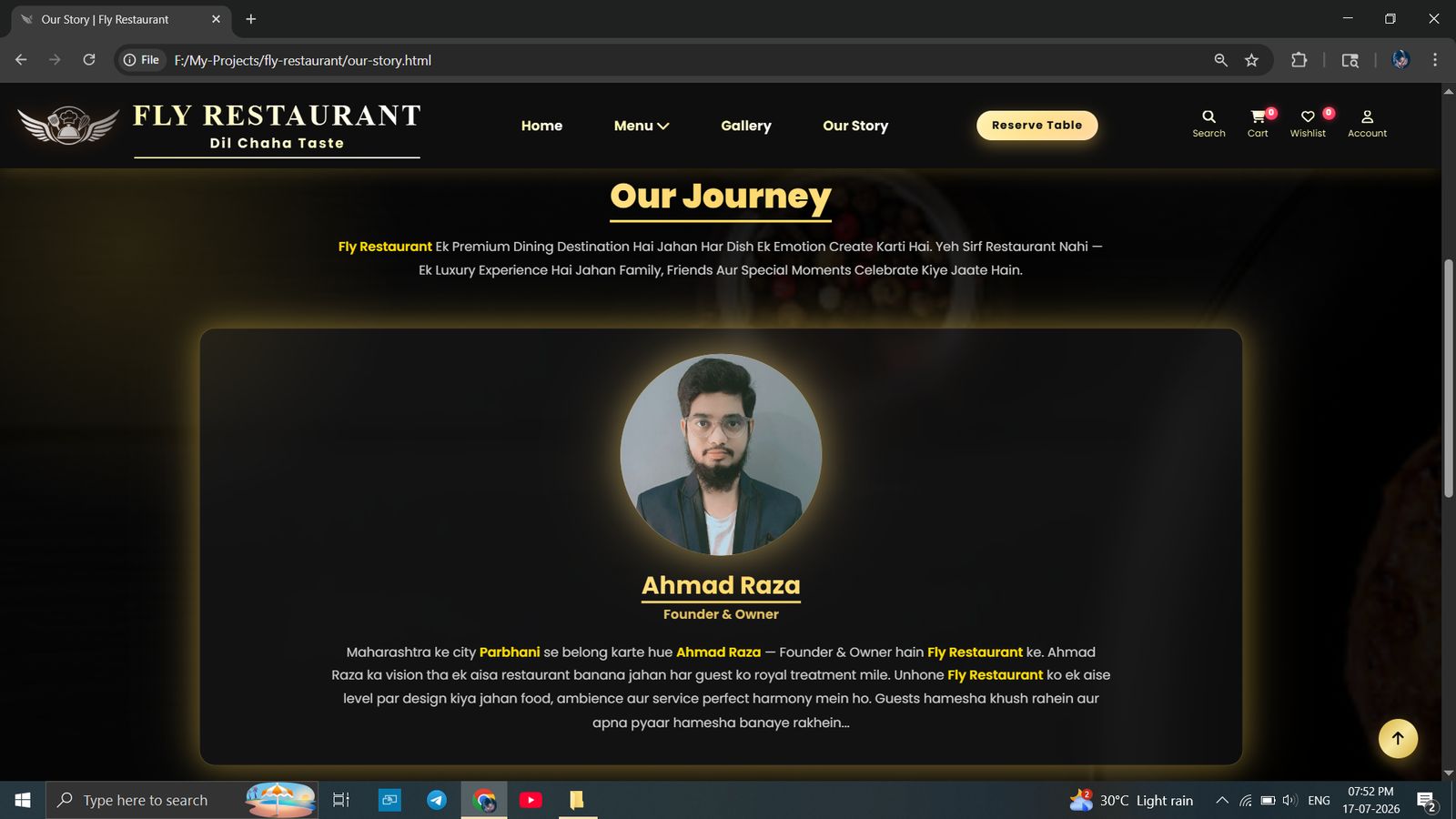 Fly Restaurant - Our Story